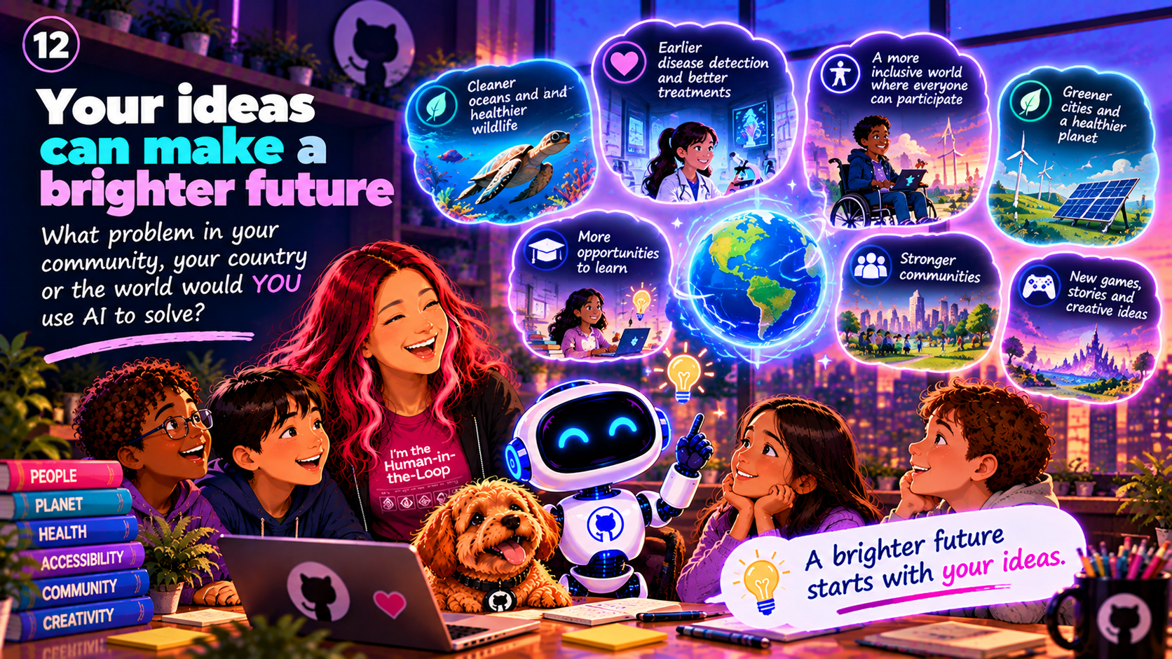 Illustration inviting your ideas for a brighter future